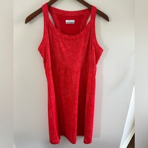 Columbia Red Print Tank Sporty Athletic Dress, size Small